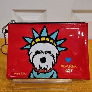 Marc Tetro NYC Liberty Westie Zip Pouch – 6" x 8" NWOT